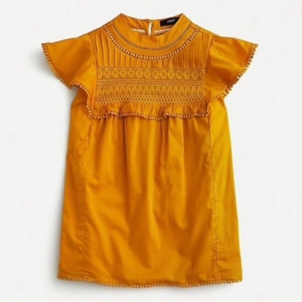 J. Crew | Top | Flutter-sleeve Crocheted Lace Top | Cottagecore | Boho